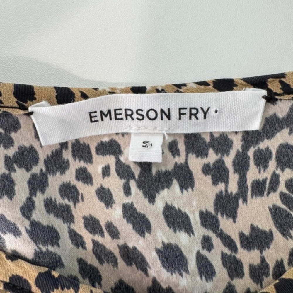 Emerson Fry Silk Fiona Dress Small Cheetah Animal Print Tie Waist Shirt Dress - Picture 11 of 12